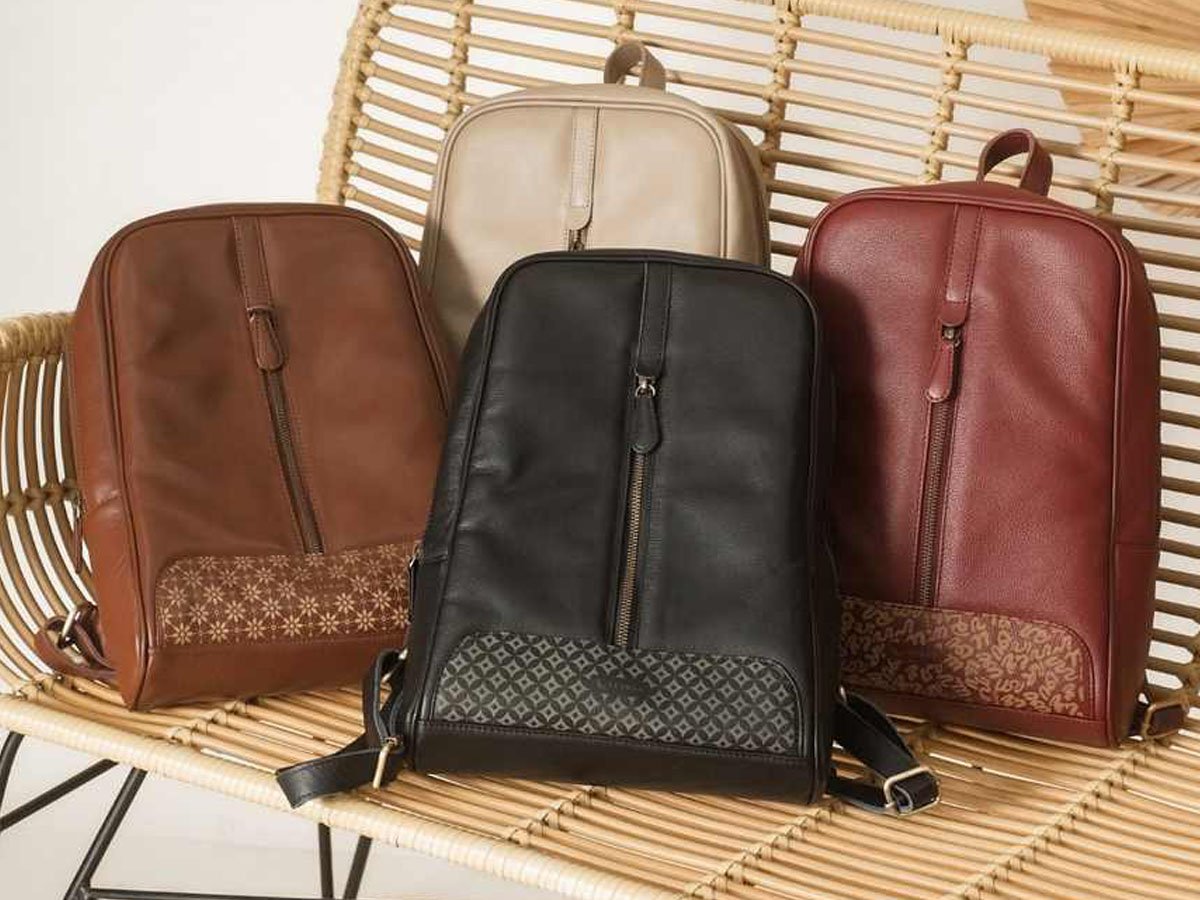 Tas ransel laptop kerja wanita kulit asli leswan leather