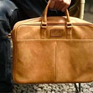 Birawa Bag - Tas Mesengger Laptop Kerja Selempang Bahu untuk Pria Kulit Sapi Asli - La Vaches'