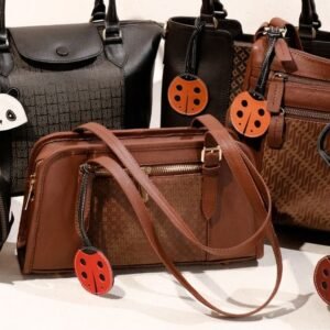 Leswan Leather - Gantungan Kunci Bag Charm Tas dari Kulit Asli Model Jaket Hewan Panda Kepik Sapi - BAG CHARM