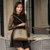 Leswan Leather - Tas Selempang Bahu Dada wanita kulit asli motif batik viral - INDIRA
