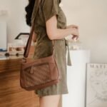 Leswan Leather - Tas Selempang bahu Sling bag wanita kulit asli motif batik viral - KARLA