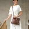 Leswan Leather - Tas Shoulder bag Satchel bag wanita kulit asli motif batik viral - CHIARA