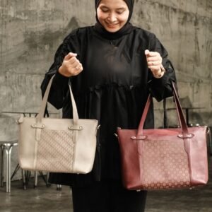 Leswan Leather - Tas Tote bag wanita kulit asli motif batik viral - LOLITA
