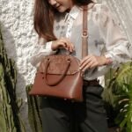 Leswan leather- Tas jenis Satchel bag wanita berbahan kulit asli dengan aksen batik viral - JENIA