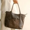 Leswan leather- Tas wanita jenis Totebag kulit asli aksen batik viral - SALSA