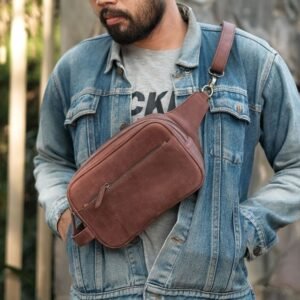 Sanja Doppkit Waistbag - Tas Handbag Pinggang Dada Bahu Selempang Pria Kulit Sapi Asli - La Vaches Leather