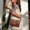Leswan Leather - Tas Selempang Clutch Bag wanita kulit asli motif batik viral - ANJANI
