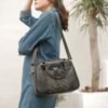 Leswan leather- Tas jenis Satchelbag berbahan kulit asli dengan aksen batik viral - DELIA