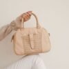 Leswan leather- Tas jenis Satchelbag berbahan kulit asli dengan aksen batik viral - DELIA