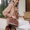 Leswan leather- Tas jenis Shoulderbag berbahan kulit asli dengan aksen batik viral - ALILA