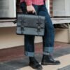 La Vaches' Leather - Postman Bag, Tas Kantor Laptop, Tas Laptop Kulit Asli - Sadhara Bag