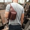 La Vaches' Leather - Tas Dada Kulit Asli Waist Bag Kulit Asli Pria dan Wanita Unisex - Umbara