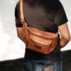 La Vaches' Leather - Tas Dada Kulit Asli Waist Bag Kulit Asli Pria dan Wanita Unisex - Umbara