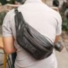 La Vaches' Leather - Tas Pinggang Waistbag Kulit Asli Pria Wanita untuk Kamera Mirrorless - Camera Waistbag
