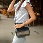 Leswan Leather - Crossbody bag Shoulder bag wanita kulit asli motif batik viral - SHENA