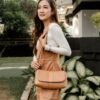 Leswan Leather - Tas Clutch bag selempang wanita kulit asli motif batik viral - MILA