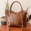 Leswan Leather - Tas Selempang Shoulder bag wanita kulit asli motif batik viral - VIENA BROGUE