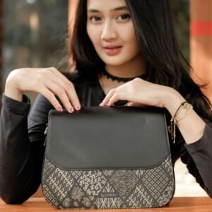 Leswan Leather - Tas Selempang Sling bag wanita kulit asli motif batik viral - ZAHIRA