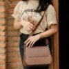 Leswan Leather - Tas Selempang Sling bag wanita kulit asli motif batik viral - ZAHIRA