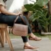 Leswan Leather - Tas Selempang Sling bag wanita kulit asli motif batik viral - ZAHIRA