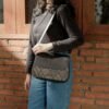 Leswan Leather - Tas Selempang Sling bag wanita kulit asli motif batik viral - ZAHIRA