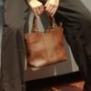 Leswan Leather - Tas Top handle Shoulder bag wanita kulit asli motif batik viral - NAOMI