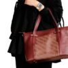 Leswan Leather - Tas Tote bag wanita kulit asli motif batik viral - LOLITA