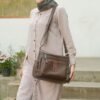 Leswan Leather - Tas selempang wanita kulit asli polos motif batik viral - FLAVIA