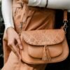 Leswan Leather - Tas selempang Shoulder bag wanita kulit asli motif batik viral - TASSEL
