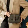 Leswan leather- Tas jenis Flap bag wanita berbahan kulit asli dengan aksen batik viral - LUCIA
