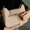 Leswan leather- Tas jenis Shoulder bag (Hobo bag) berbahan kulit asli dengan aksen batik viral - ASHLEY