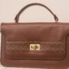Leswan leather- Tas jenis Top Handle bag wanita berbahan kulit asli dengan aksen batik viral - LULA