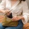 Leswan leather- Tas wanita hobo kulit asli polos motif batik viral - FELISHA