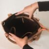 Leswan leather- Tas wanita jenis Handbag kulit asli aksen batik berkualitas viral - VIENA