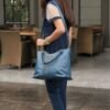 Leswan leather- Tas wanita jenis Handbag kulit asli aksen batik berkualitas viral - VIENA