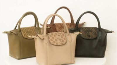 Leswan leather- Tas wanita jenis Handbag kulit asli polos motif batik viral - SAFIRA