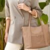 Leswan leather- Tas wanita jenis Totebag kulit asli aksen batik viral - SALSA