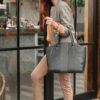Leswan leather- Tas wanita jenis Totebag kulit asli polos motif batik viral - NINDYA