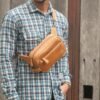 Sanja Doppkit Waistbag - Tas Handbag Pinggang Dada Bahu Selempang Pria Kulit Sapi Asli - La Vaches Leather